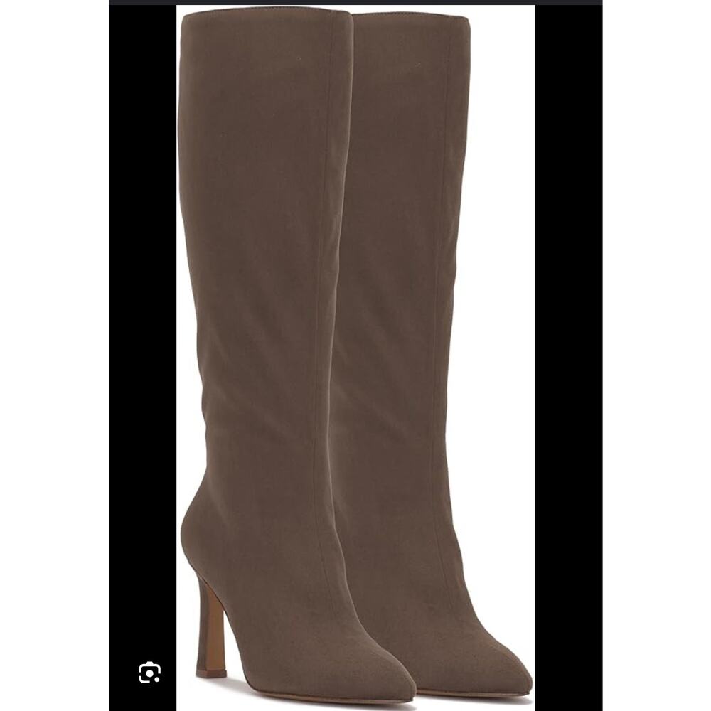 Jessica Simpson Noyaa Sable Faux Suede Knee High Boots Size 7.5 Chocolate Brown